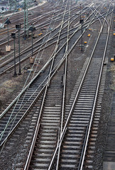 Fototapeta premium Signale und Eisenbahngleise