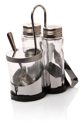 Three empty shakers containing