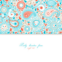 Paisley floral frame