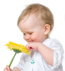 Baby with flowers