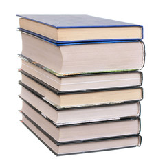 Heap of books isolated on the white background