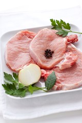 raw pork chops