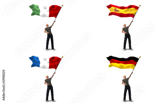 Set 10 Bandiere Nazionali 90x150 Cm - UE, Italia, USA, Ecc. Per Esterni, Poliestere Resistente - Foto 8