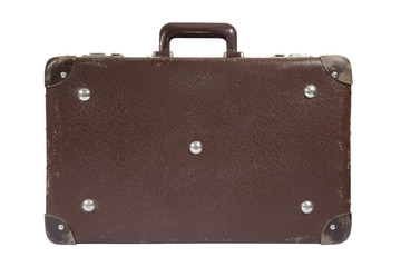 Old suitcase with clipping path