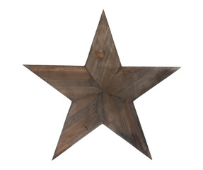 Wooden star with clipping path