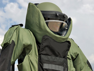 An EOD Blast Suit on Public Display.