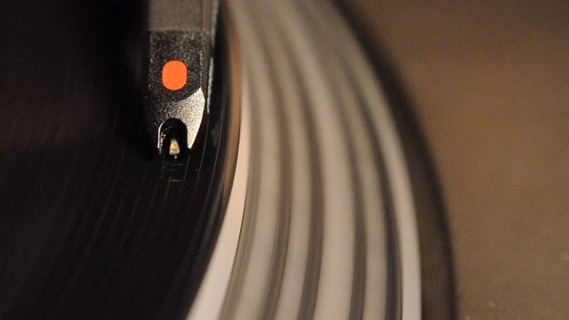 Macro Closeup of needle on an LP record