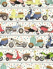 Stickers pour porte Course de voitures modèle de moto sans couture