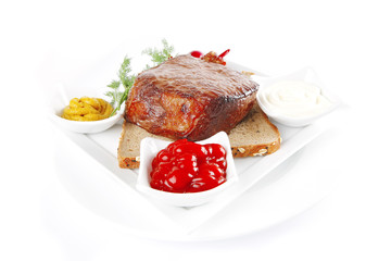 grill meat on bread