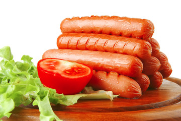 beef sausages served on plate