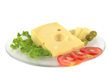 delicatessen cheese served on dish