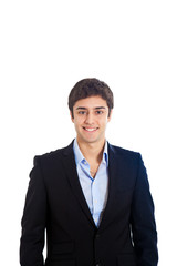 Smiling businessman portrait isolated on white