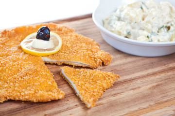 Chicken schnitzel with sauce