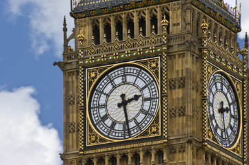 Fototapeta na wymiar Big Ben, najbardziej popularnym i charakterystycznym punktem w Anglii