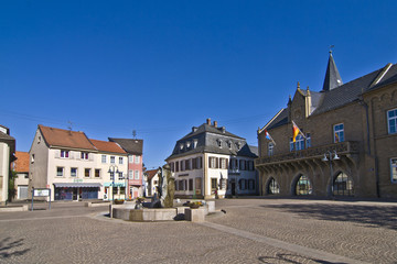 Fototapeta na wymiar historic medieval market place in Bad Sobernheim