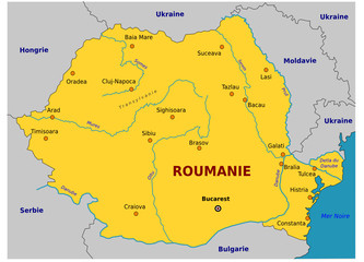 Obraz premium Carte de Roumanie