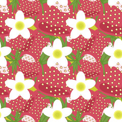 seamless background with strawberry