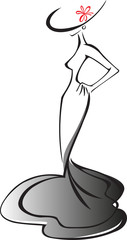 Obraz premium Elegant female silhouette