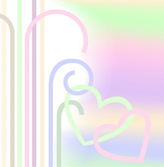 hearts in pastel colors