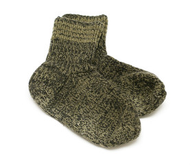 pair of green woolen socks