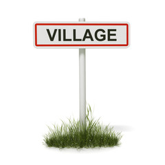 Obraz premium znak wejścia do wioski