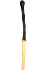 Burned match macro closeup burnt matchstick isolated