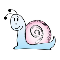 Snail - funny hand drawn illustration