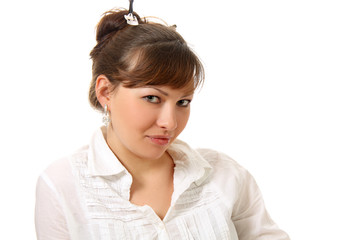 Fototapeta premium young woman, isolated.