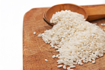 rice  on wooden board