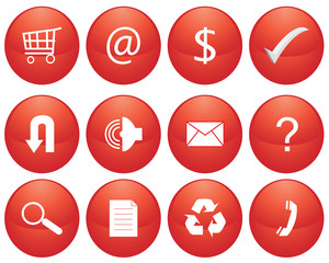 Glossy Icon Set for Web Applications - Vector