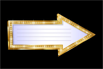 Vector gold brilliant arrow
