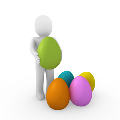 3d human easter egg colorful
