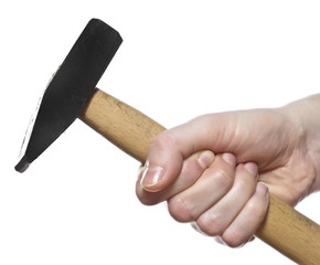hand holding hammer