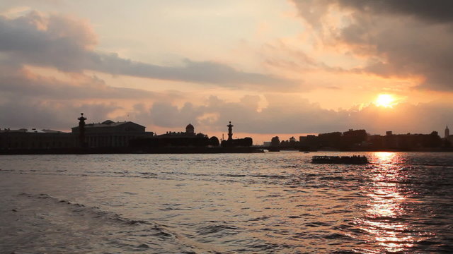 Dvortsovy bridge over Neva river in St. Petersburg
