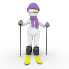 Purple skier
