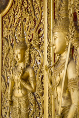 This is Gold Buddha statue in Temple Thailand
