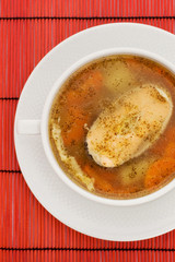 Soup with salmon