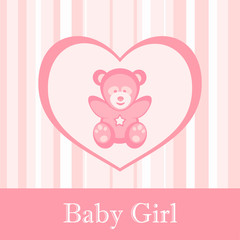 Baby Girl Teddy Card