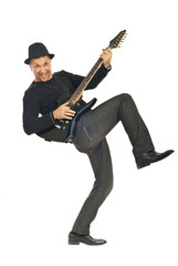 Rock guy playing guitar