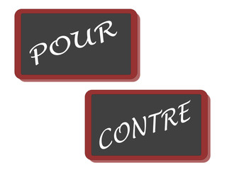 Obraz premium PANNEAUX POUR ET CONTRE