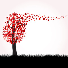 Fototapeta na wymiar Love tree with hearts