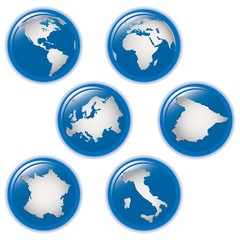 collection of earth globes and others icons. Vector format