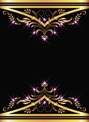 Background with golden ornament