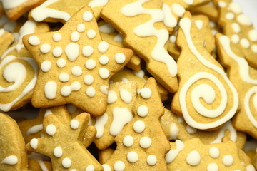 Pack of cookies with white sweet glaze