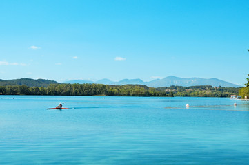 A view of Lake of Banyoles, in Catalonia, Spain