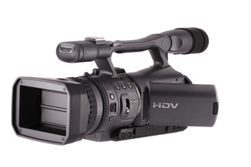 digital video camera (front-side view)