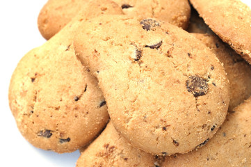 Biscotti con scaglie di cioccolato, closeup