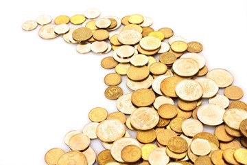 coins on white background