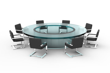 Glass conference table