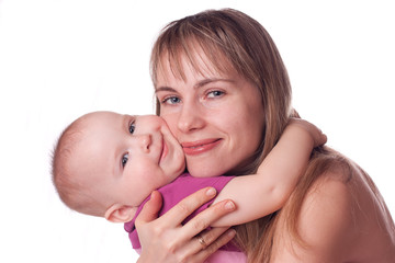 Little daughter with mother